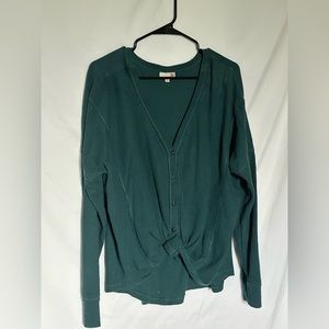 Teal long sleeve long t shirt